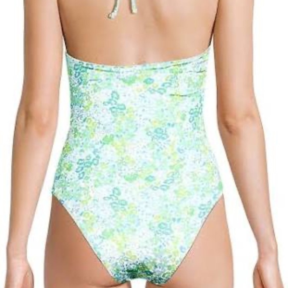 RAMY BROOK Women's Floral Halter One Piece Swimsuit In White Combo M NWT - Picture 3 of 6